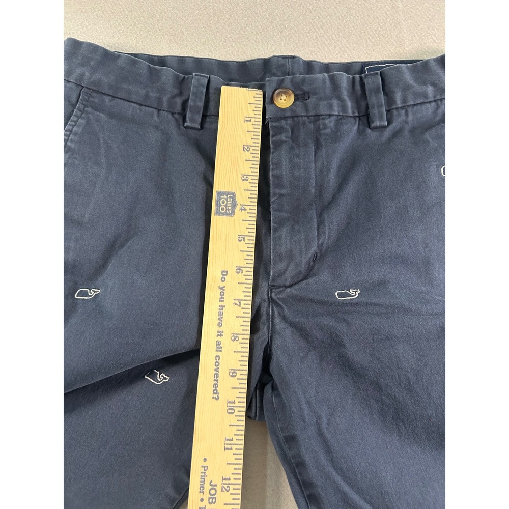 Vineyard Vines Breaker Shorts Mens 30 Navy Blue Embroidered Whale Chino‎ Preppy - Picture 5 of 7